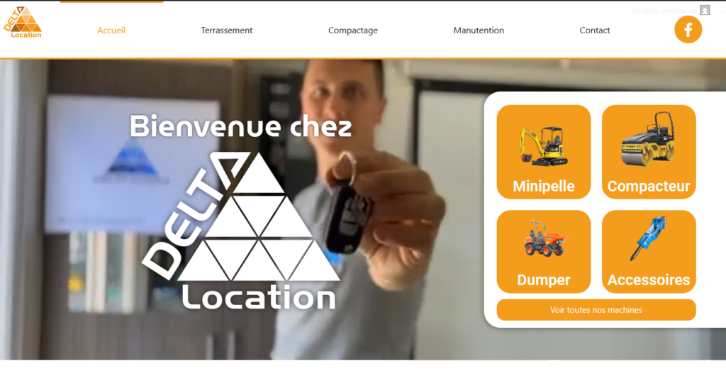 capture d'écran page d'accueil